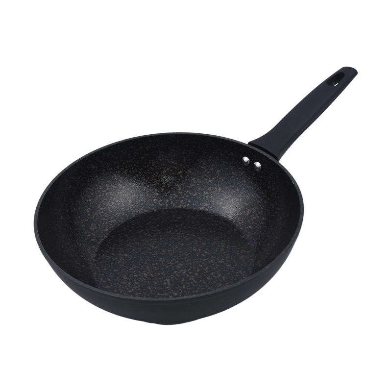 Set Peralatan Masak Aluminium Tempa dengan Lapisan Keramik Marmer Emas Hitam