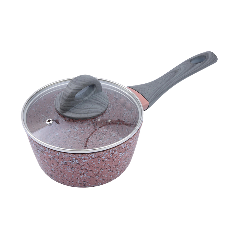 Panci Saus Aluminium Tempa dengan Granit Merah Muda
