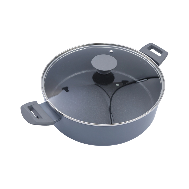 Casserole Dangkal Lurus Aluminium Tempa