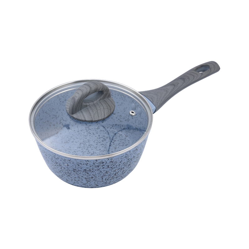Panci Saus Aluminium Tempa dengan Granit Biru