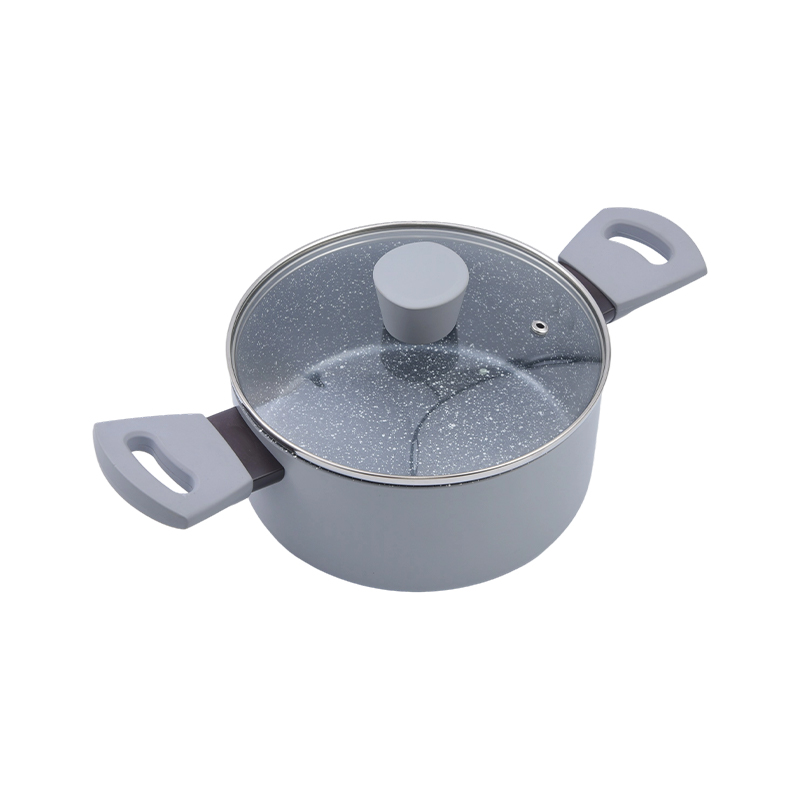 Marmer Abu-abu Casserole Aluminium Ditekan