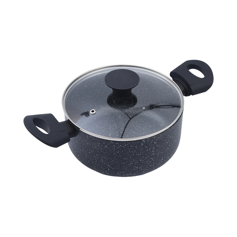 Marmer Hitam Casserole Aluminium Ditekan